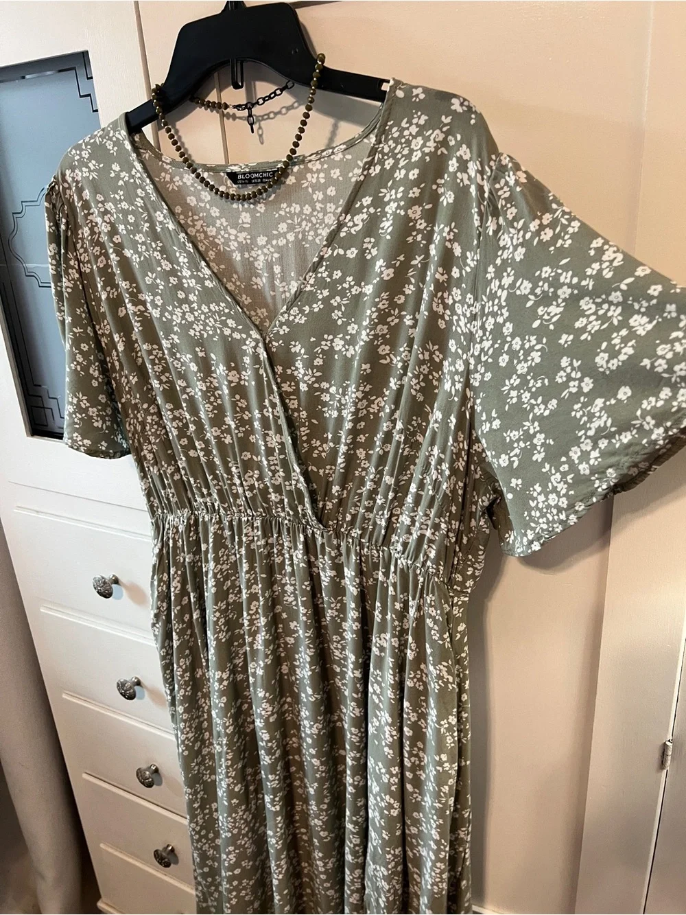 BloomChic Olive Green Floral Maxi Dress - Picture 2 of 8